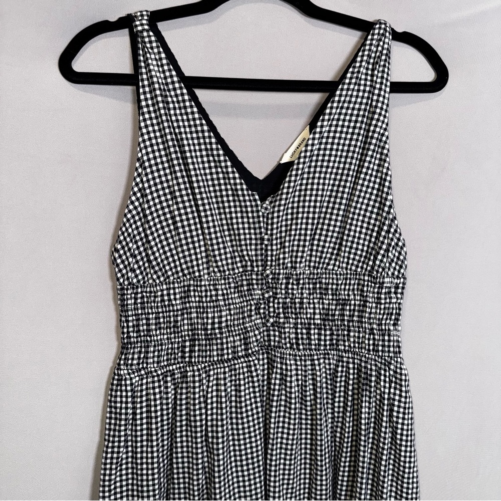 Lucky Brand V-Neck Smocked Waist Midi Dress - Picture 13 of 16